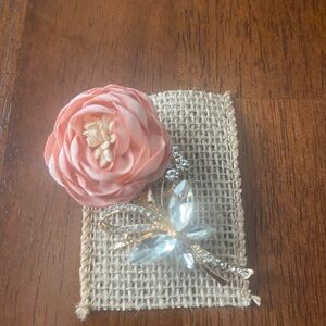 Elegant Pink Floral Brooch